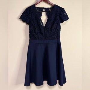 Darling Navy Lace Mini Dress